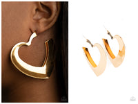 Heart-Racing Radiance - Gold Hoop Earring