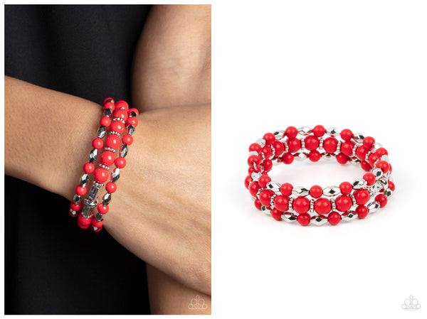 Colorfully Coiled - Red Bracelet