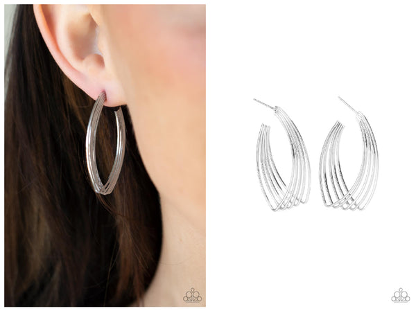 Industrial Illusion - Silver Hoop Earring