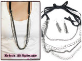 Vintage Black Ribbon Necklace