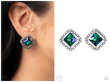 Cosmic Catwalk - Green Clip-on Earring