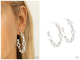 Swoon-Worthy Sparkle - White Hoop Earring