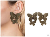 Blushing Butterflies - Brass Post Earring