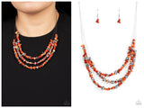 Placid Pebbles - Orange Necklace