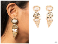 Earthy Extravagance - Gold Post Earring