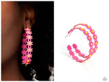 Daisy Disposition - Pink Hoop Earring