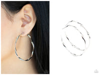 Radiantly Warped - Silver Hoop earring