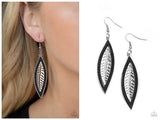 Leather Lagoon - Black Earring