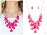 Front Row Flamboyance - Pink Necklace