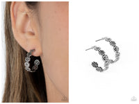 Floral Fad - Silver Hoop Earring