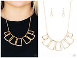 Full-Fledged Framed - Gold Necklace