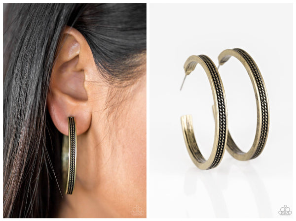 Jungle Stride - Brass Hoop Earring