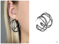 City Contour - Black Hoop Earring