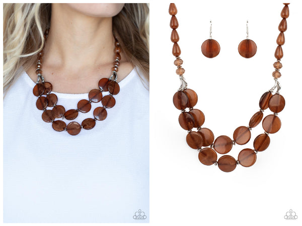 Beach Day Demure - Brown Necklace